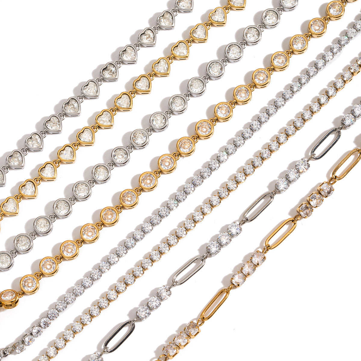 Stainless Steel Zircon Bracelet With A Light-luxury, High-end Feel
