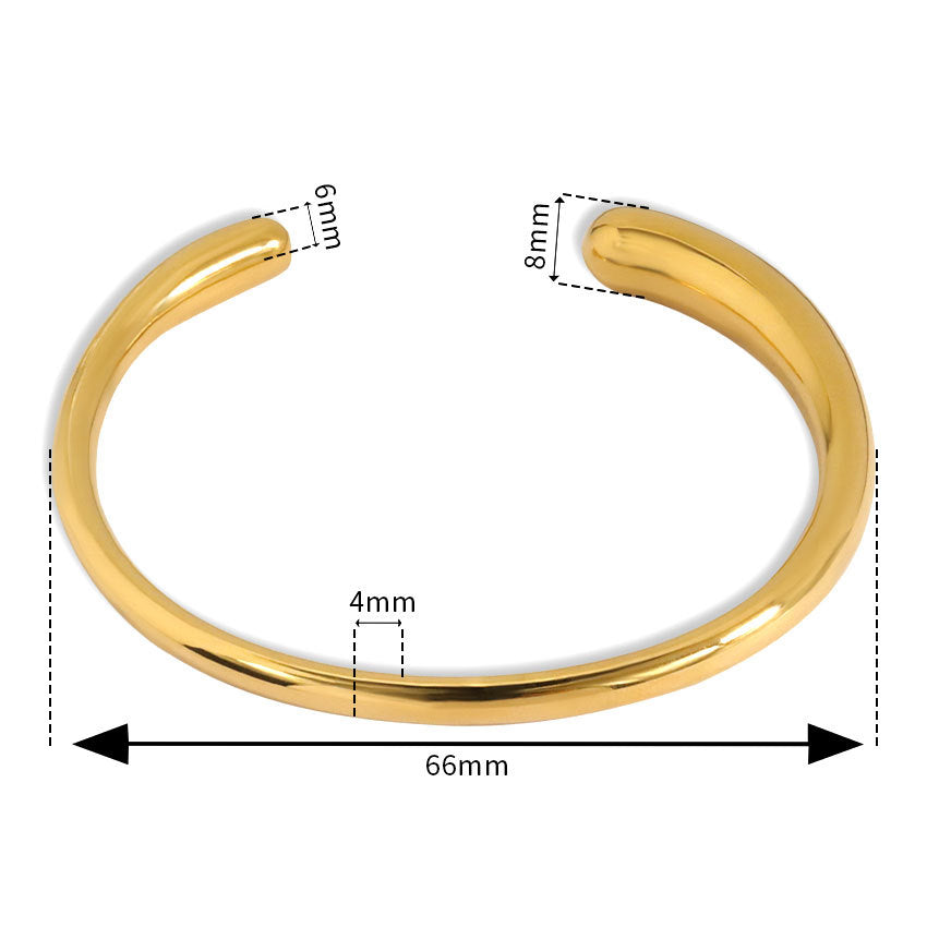 18K Stainless Steel Smooth Bracelet Plating