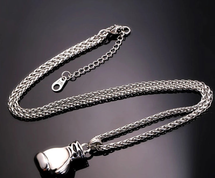 Neue Mode Boxhandschuh Halskette Trendige Vergoldete Edelstahl Boxen Coole Anhänger Für Männer Jungen Schmuck