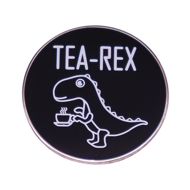 Pin Broche de esqueleto de dinosaurio, accesorios de insignia verde