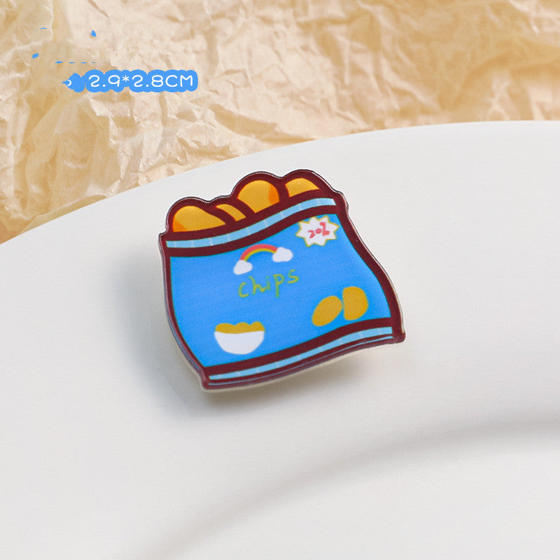 Cartoon Acryl Brosche Süße Dekorative Accessoires