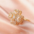 Kupfer drehbarer Ring Mikro-Einlage Fashion Damenring Zeigefingerring