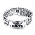 Vnox Biker-Armbänder Herrenschmuck 316L Edelstahl Totenkopf Doppelketten-Anhänger Geschenk