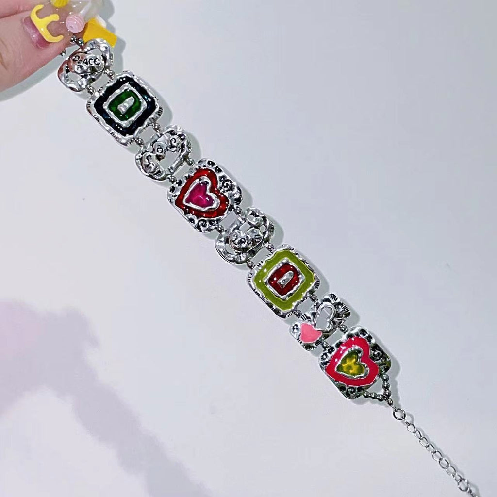 Geprägtes farbiges Emaille-Armband „Hot Girl“