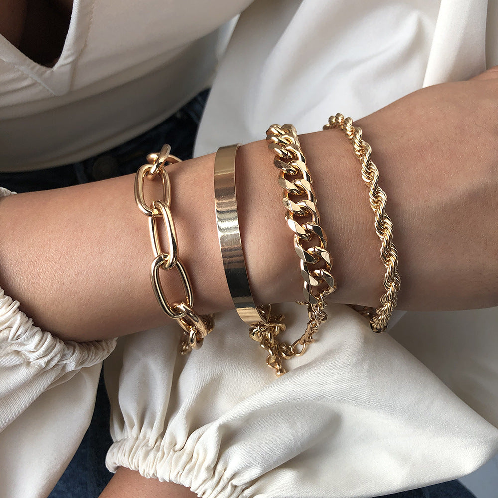 Pulsera de aleación de cadena gruesa