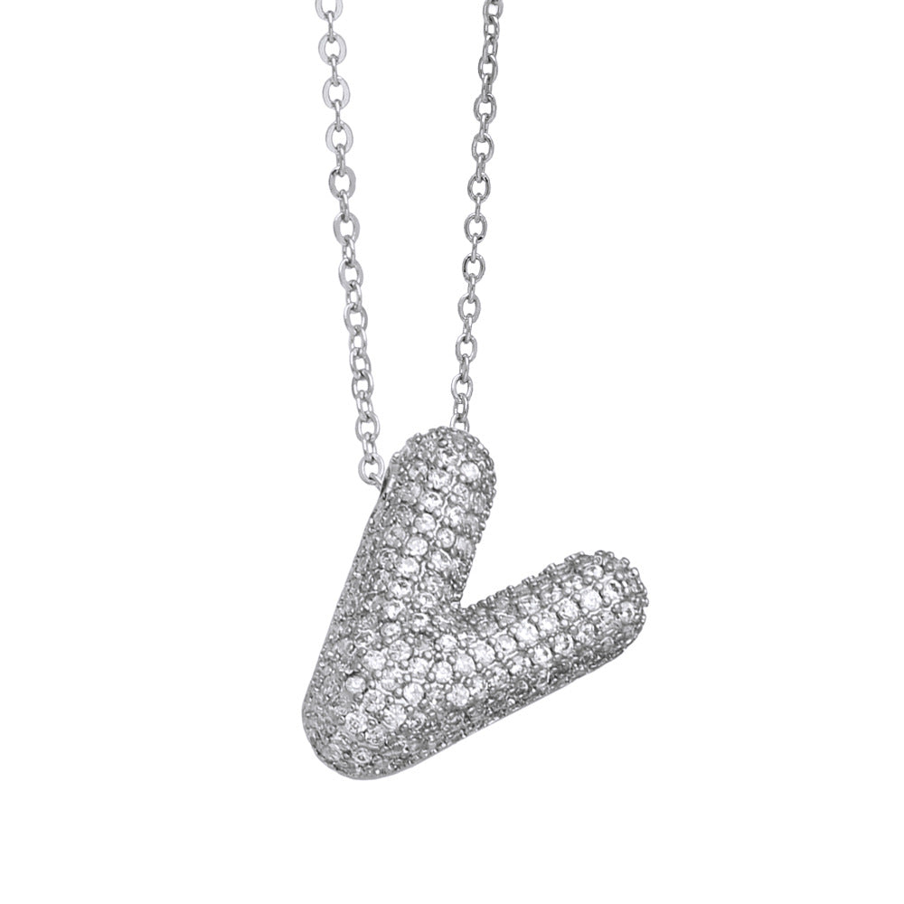 Collar con 26 letras inglesas para mujer con circonitas incrustadas