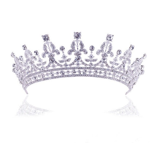 Neue Mode Barock Luxus Kristall AB Brautkrone Tiara Hellgoldene Tiara Diademe für Frauen Braut Haar Hochzeit Accessoires