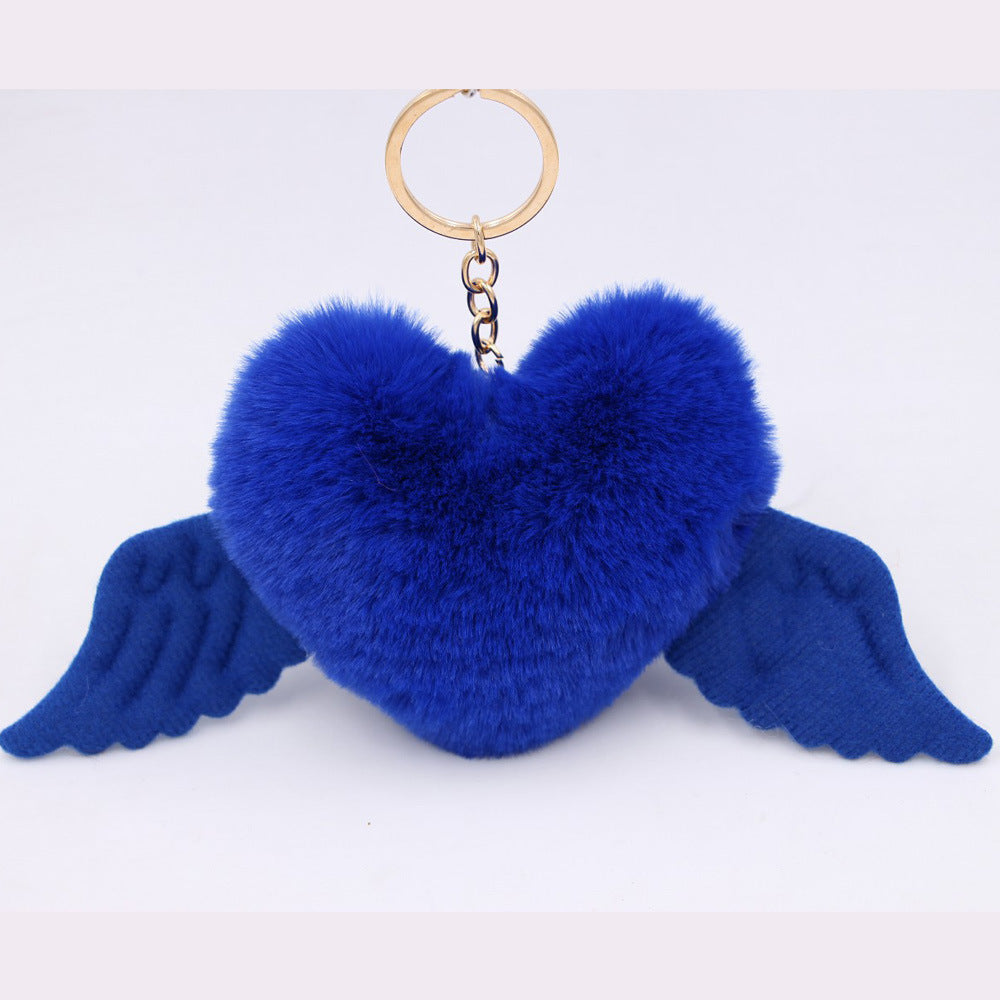 Colgante Llavero de Lana con Forma de Corazón