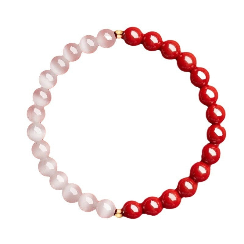 Pulsera de imitación de cinabrio de ópalo para mujer, regalo de San Valentín