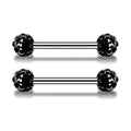 Black Full Drill Ball Straight Wings Heart Shaped Body Piercing Jewelry