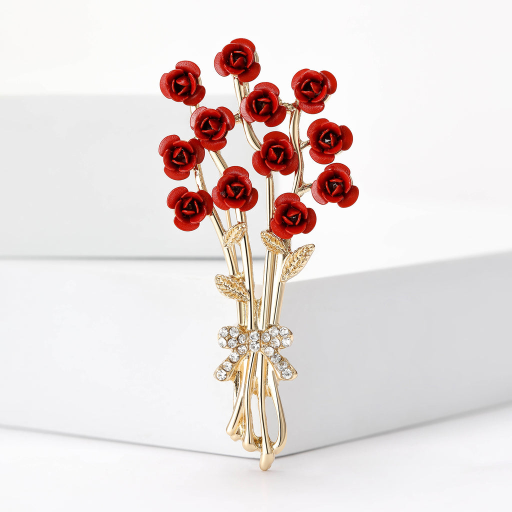 Broschen mit Emaille-Ölflecken-Glasur und Blumen der Hochzeitskollektion