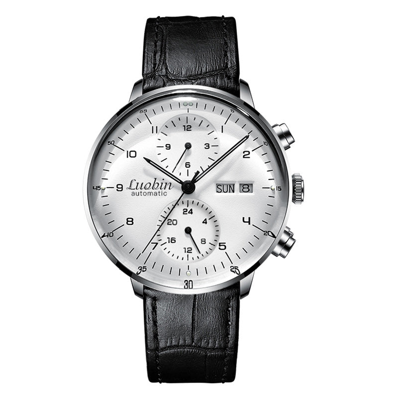 Vollautomatische mechanische Uhr, Multifunktionale Business-Uhr, schlicht, leuchtend, wasserdicht