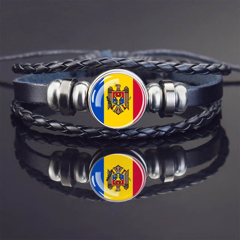 World Flag Bracelet Woven Twisted