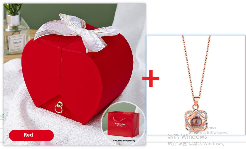 Apfelrose Schmuckschatulle Halskette Ring Ornament Für Freunde Weihnachten Valentinstag