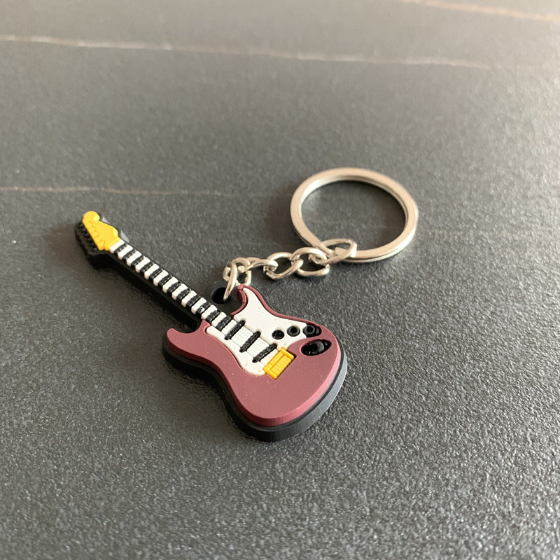 Llavero Colgante Suave de PVC de Guitarra Musical de Silicona