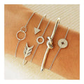 Böhmen 5-teiliges Pfeil-Kristall-Rundarmband Damen Neues Retro-Armband Damen Mode Schmuck Großhandel