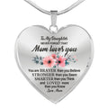 To My Daughter Son Love Mom Dad Flower Heart Pendant Inspirational Necklace