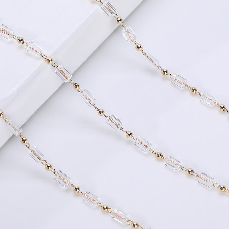 Material de collar de cristal blanco transparente