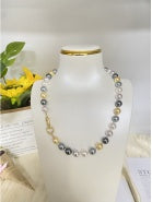 Collar de aleación de cobre con perlas de cristal -- Solo para recoger en tienda