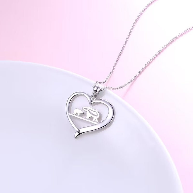Collar con colgante de corazón de cristal Mama Bear, nueva moda 2023