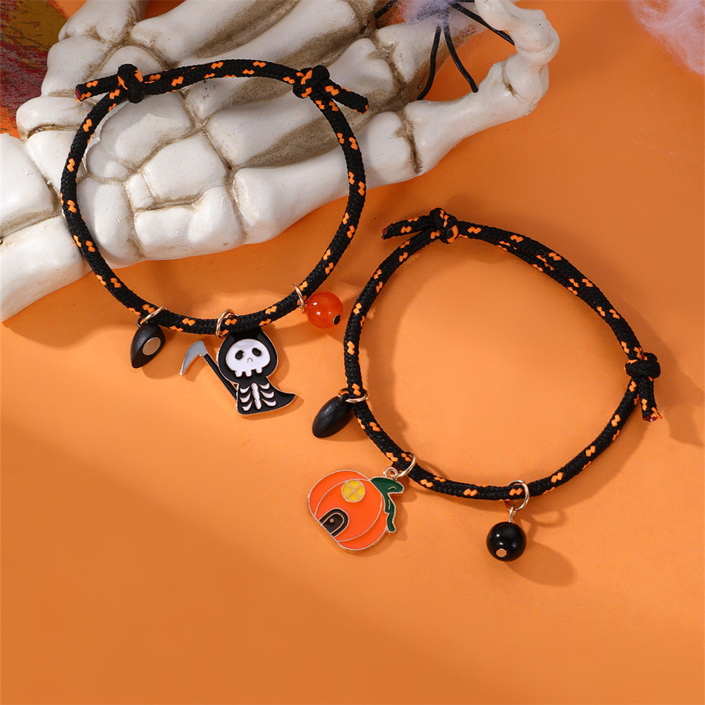 Pulsera de Halloween Calabaza Fantasma Amor Pulsera Magnética para Parejas