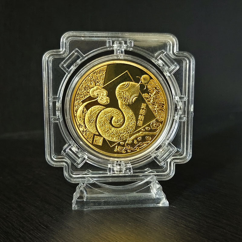 Snake Year Commemorative Medal Color Gold Plated Silver Plated