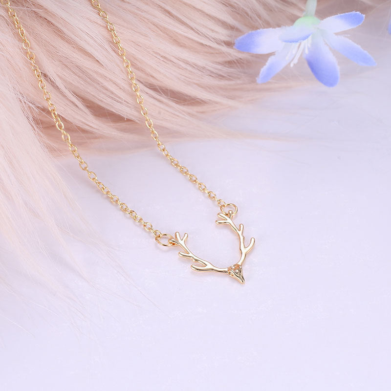 Collar de Alce con Cuernos Pequeños para Navidad