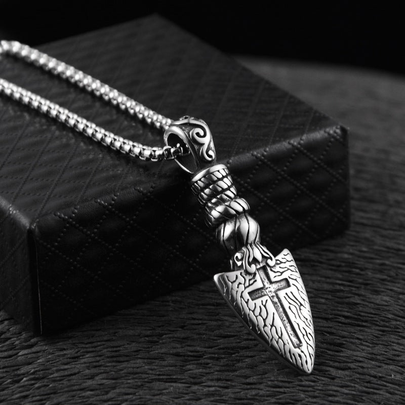 Hip Hop Accessoires Trend Persönlichkeit Kreuzklingen Halskette Männer Und Frauen Titanstahl Schmuck