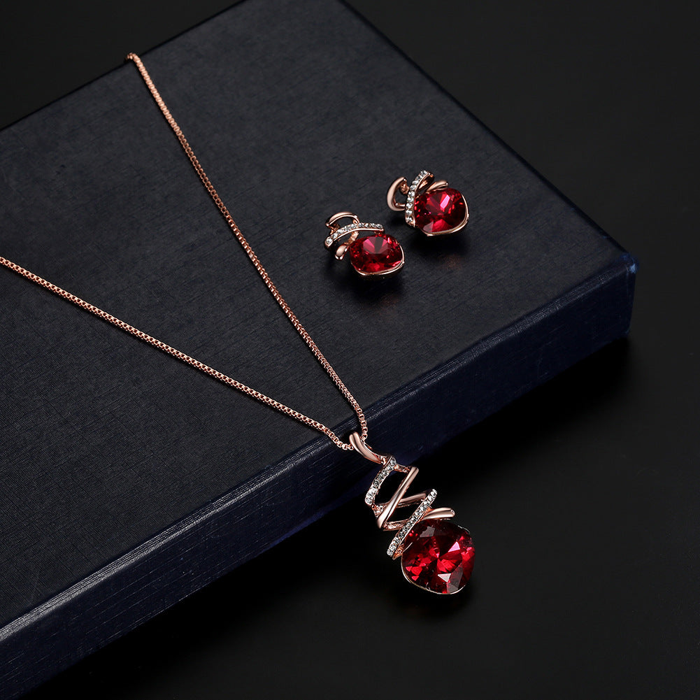 Schmuckset Braut-Halskette Ohrringe Modeschmuck-Set