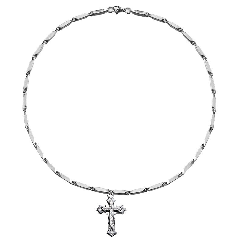 Herrenmode Kreuzanhänger Halskette Mit Diamanten
