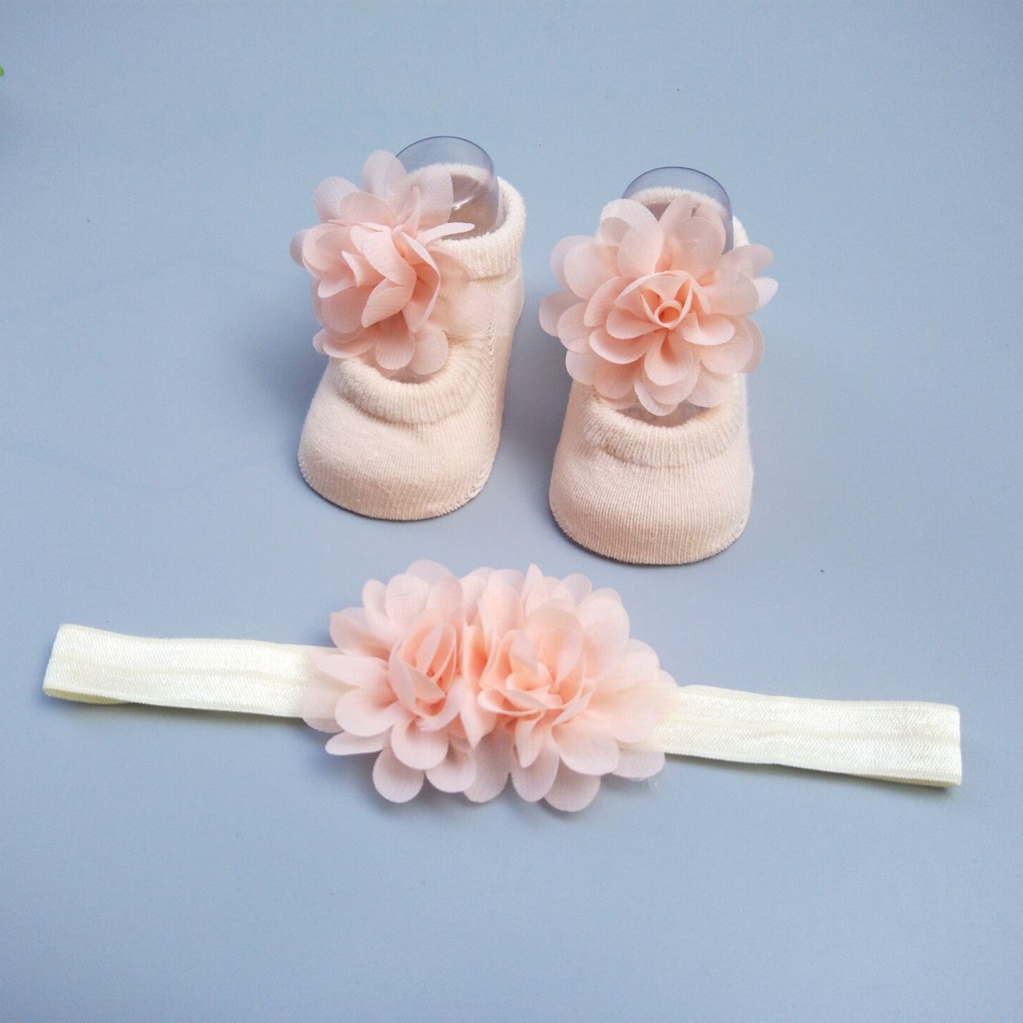 Caja de regalo de calcetines y diadema para bebé niña