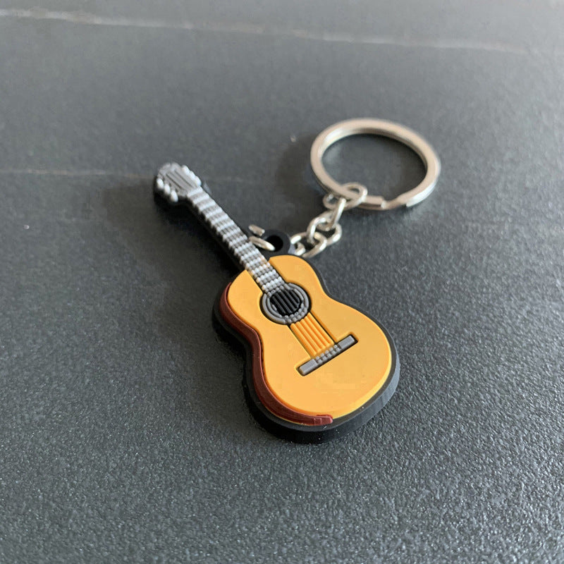 Llavero Colgante Suave de PVC de Guitarra Musical de Silicona