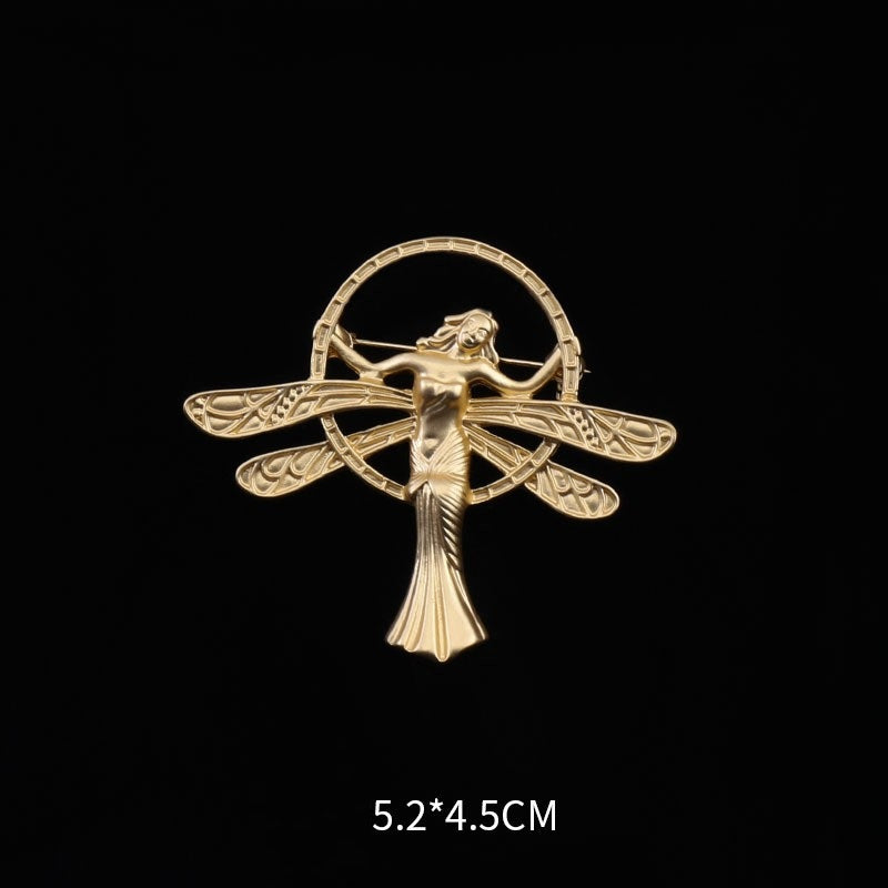 Broche de ángel retro en oro Beautiful Soul