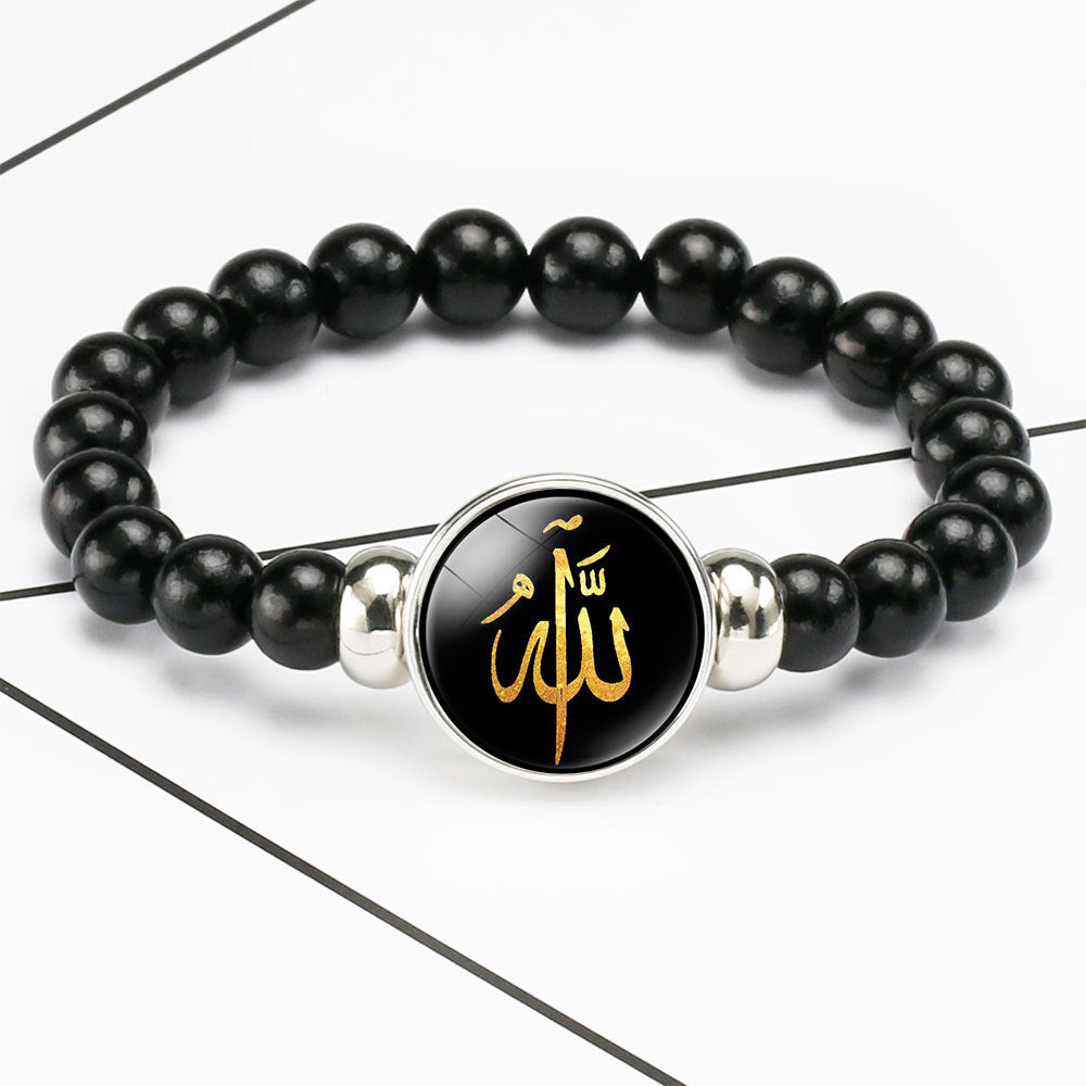 Pulseras de abalorios islámicos del Medio Oriente con botones a presión de 18 mm