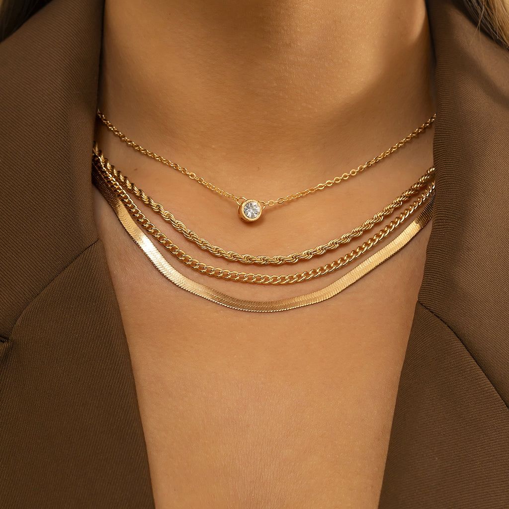 Retro Minderheit Schlangenkette Twist Kette Kombination Halskette Halskette Für Frauen