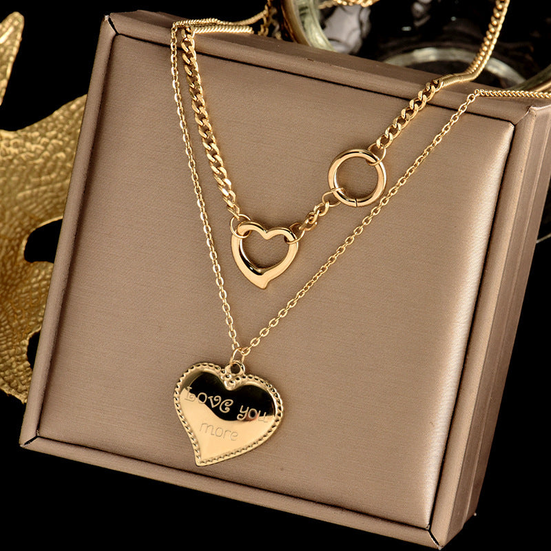 Titanstahl-Liebesherz-Stapelpulloverkette