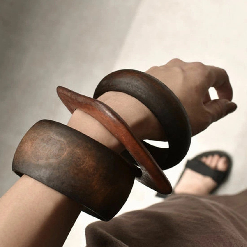 Pulsera Cuadrada de Madera Nueva Estilo Retro Artístico