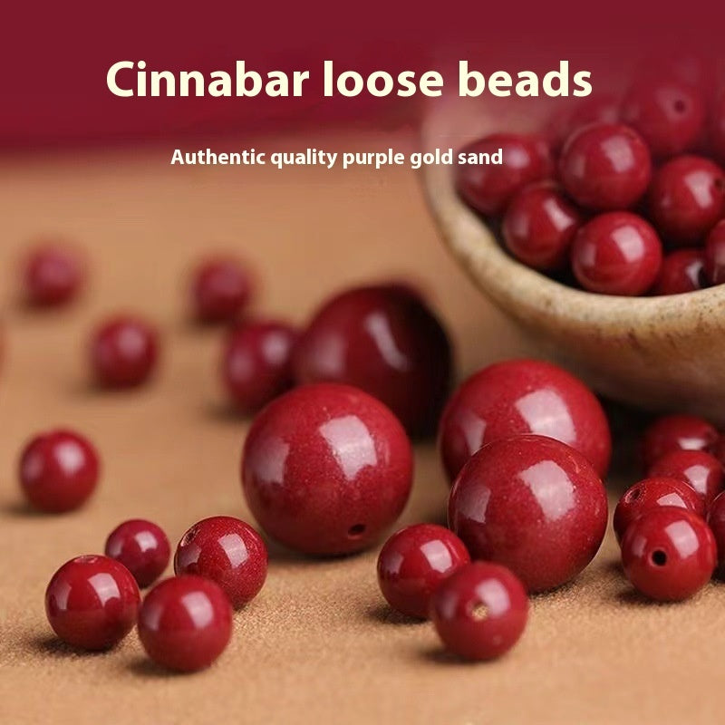 Raw Ore Cinnabar Loose Beads Diy Handmade Bracelet String Beads