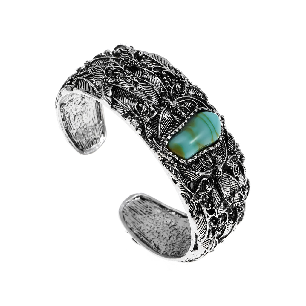 Pulsera de mariposa de turquesa chapada en aleación para hombre