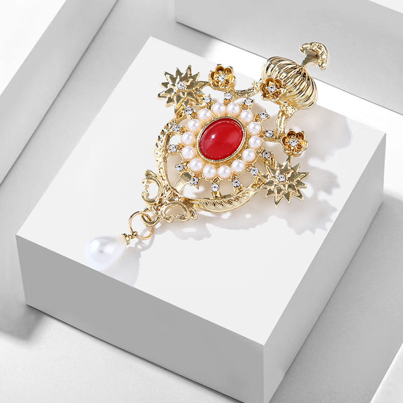 Broche de Corona Barroco Retro de Moda Combinable