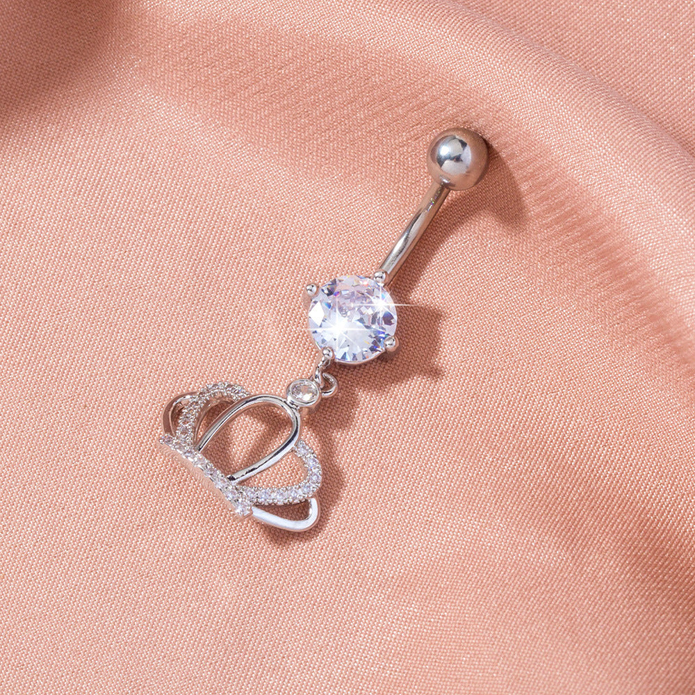 Kronen Zirkon Bauchnabelpiercing Bauchnabelring