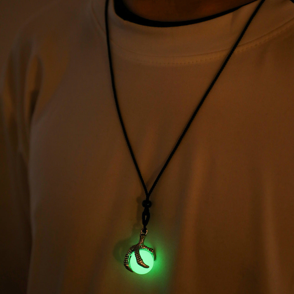 Mode-Schmuck Zylindrische Perlenförmige Drachenklaue Glasanhänger Halskette