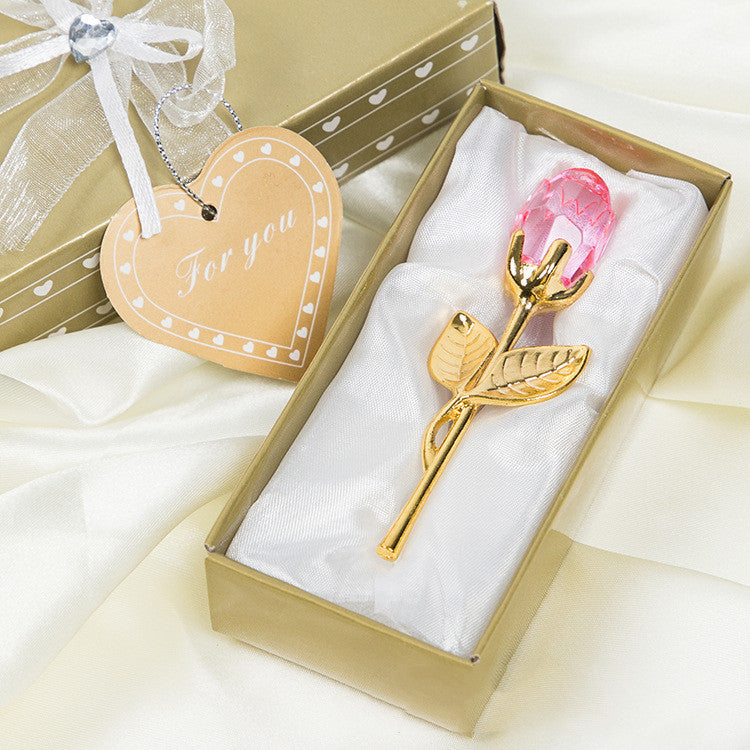 Kristallmetallrose Valentinstag kleines Geschenk Hochzeit