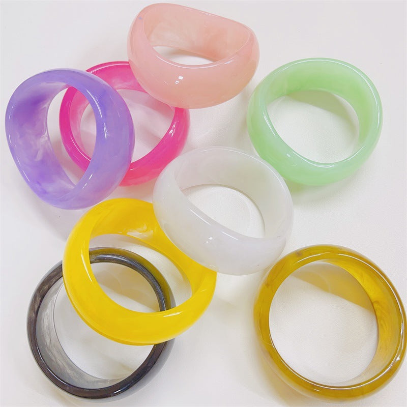 Macaron Colored Resin Shaped Geometric Bracelet