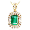Vergoldet 18K Gelbgold Farbe Mode Smaragd Edelstein Simulation