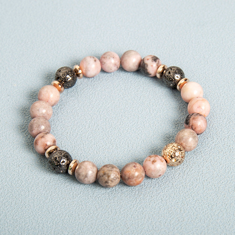Mode Neues Hämatit-Spacer Naturstein-Pulver Zebra Perlen Armband
