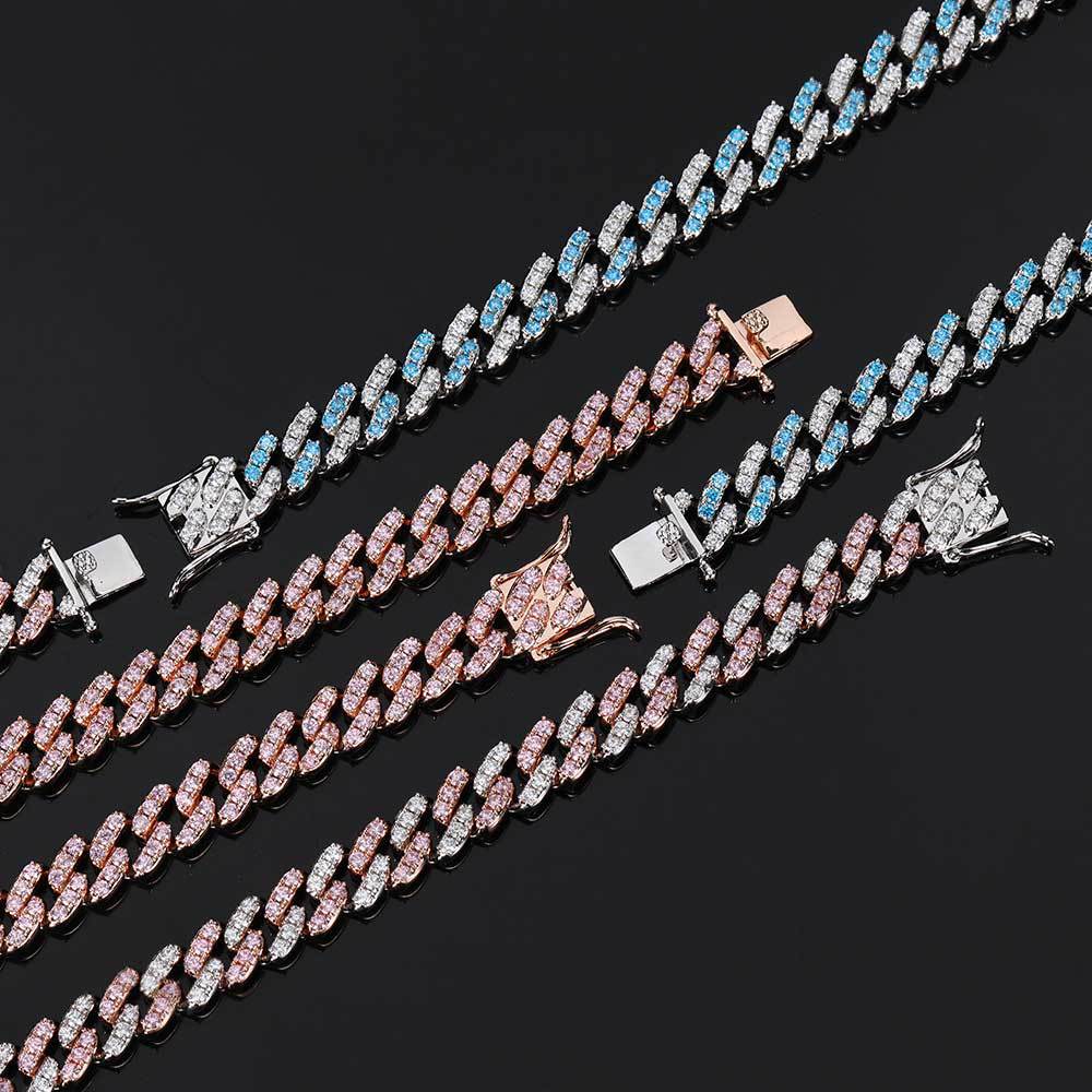 9mm Single Row Zircon Cuban Necklace