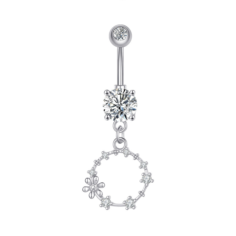Anillo de ombligo de circonita Piercing de ombligo de joya
