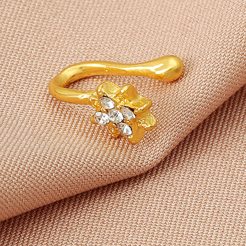 Anillos de nariz de circonio, de metal, con forma de U, hojas, corazón, piercing para la nariz