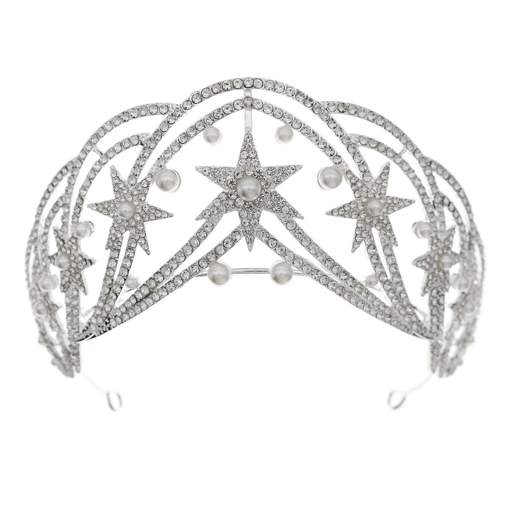 Accesorios para el cabello estilo socialité de lujo ligero, tocado para vestido de novia